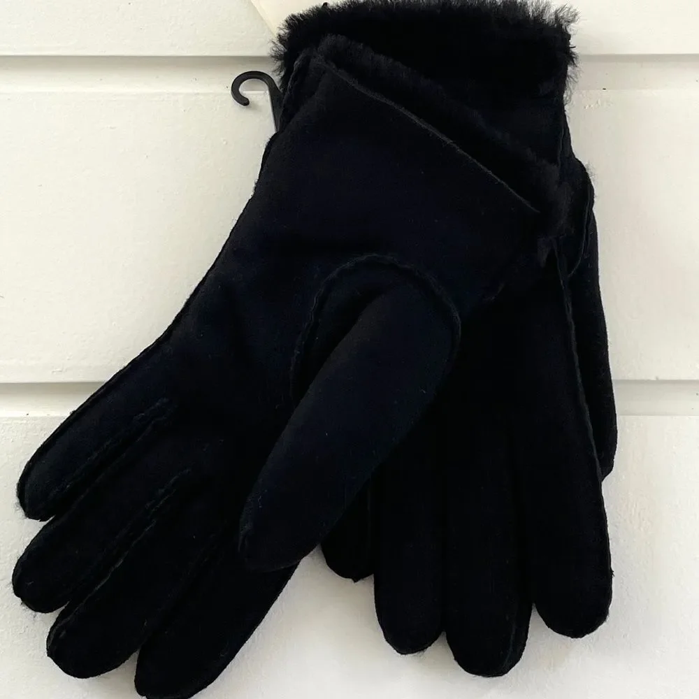 UGG Classic Tasman Shearling Gloves In Black New With Tags Size Small